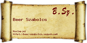 Beer Szabolcs névjegykártya