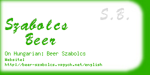 szabolcs beer business card